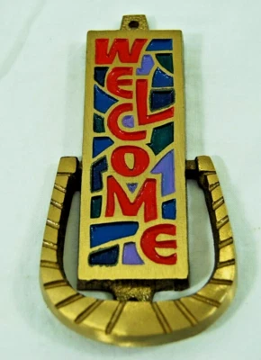 Terra Sancta Guild WELCOME Brass Door Knocker - Image 1 of 4