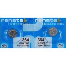 2 x Renata 364 1.55v Watch Cell Batteries SR621SW Mercury Free Silver Oxide