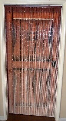 Bamboo Beaded Curtain Room Partition Brown Do...