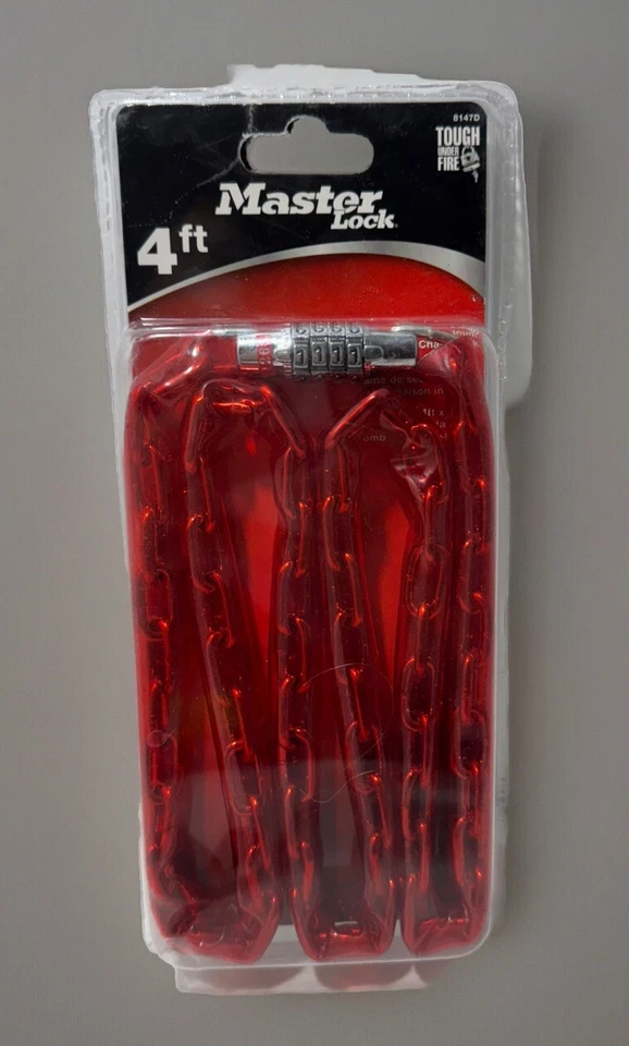 Master Lock 8147D 4 Foot Chain Lock Combination New - Image 1 of 4