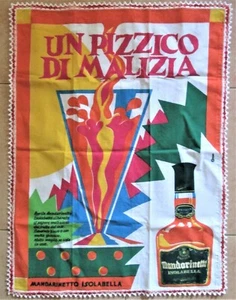 MANDARINETTO ISOLABELLA, gadget liquori , stampa su stoffa, cm 67x51,_pubblicità - Picture 1 of 5