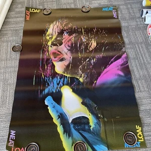 "Enorme póster promocional de tienda de discos Meat Loaf años 70 33"" X 48""" - Imagen 1 de 8