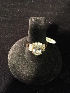 CUBIC ZIRCONIA RING W/ 50 MLS GOLD PLATED OVER BRASS -SIZE 7 NEW!!! - Picture 1 of 5