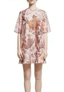 KAREN WALKER Size 14 Pink Floral Garden of Eden Organza Dress BNWT RRP $495 - Picture 1 of 11