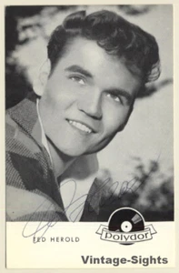 Ted Herold Autogramm / Polydor (Vintage Signed PC ~1960s) - Imagen 1 de 1