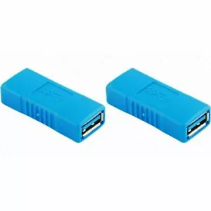 2-PACK USB 3.0 Type A Female to Female Adapter Coupler Gender Changer Connector - Picture 1 of 2