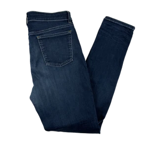 Pantalones de mezclilla Eileen Fisher para mujer 10 elásticos lavados oscuros ajustados tiro medio - Imagen 1 de 15