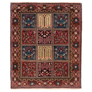 Sarough 80x68 cm Handgeknüpfter Perserteppich  Wolle Orient Carpet Rug Rot - Picture 1 of 7