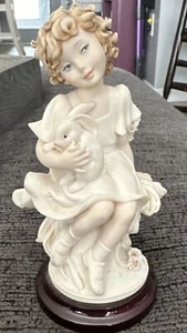 2001 2002 Guiseppe Armani Society My Friend Girl With Bunny ￼Sculpture 1542F - Picture 1 of 4