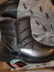 NWT Totes Kileen Womens Winter Boots Size 8W Gray Double Zipper - Picture 1 of 13
