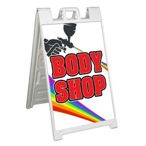 BODY SHOP Signicade 24x36 Aframe Bürgersteig Schild Banner Aufkleber AUTO REPARATUR - Bild 1 von 9