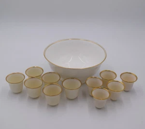 Lenox Classics Collection Federal Gold Demitasse Bowl and 11 Cups Set - Picture 1 of 15