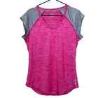 Reebok Womens Sz M Short Sleeve Athetic T Shirt Pink Gray