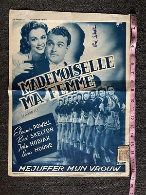 I Dood It Original Belgium Release Poster 1943 Red Skelton SIGNED 14 x 19 RARE - Image 1 of 4