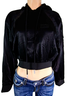 Pullover con capucha de encaje negro Kooples X Sport para mujer talla 1 nuevo con etiquetas Foto 1 de 4