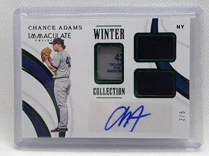 Chance Adams 2019 Immaculate Baseball SSP TAG PATCH AUTO (2/5) New York Yankees - Picture 1 of 2