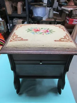 Antique Victorian Udell? Portable Cobbler Bench Shoe Shine Caddy Stool Footstool • 75£