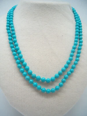 Collana in TURCHESE ricomposto - chiusura in argento 925 - Pietra Dura - - Immagine 1 di 4
