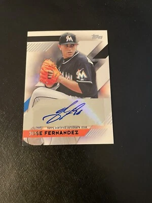 2014 Topps Mini Jose Fernandez Marlins auto MA-JF rare - Image 1 of 2