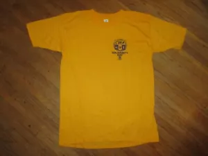 T shirt vintage anni 80 CWA UNION Solidarietà Giorno III punto singolo giallo GRANDE - Foto 1 di 5