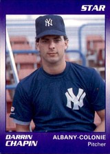 1990 Albany Yankees Star #1 Darrin Chapin Warren Courtland Ohio OH Baseball Card
