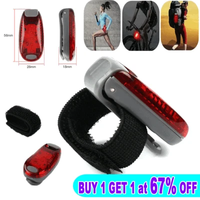 Portable 5LED Clip On Bike Helmet Light Backpack Lights Safety Warning Lamp - Image 1 of 4