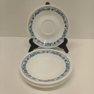 Vintage Corelle Corning Old Town Blue Onion 6.5" Saucers - Set of 6 - Excellent - Picture 1 of 4
