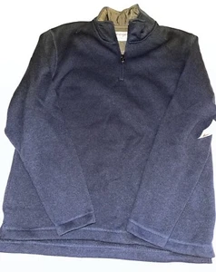 Maglione pullover Wrangler Authentics uomo 1/4 zip tinta unita blu taglia media nuovo con etichetta - Foto 1 di 2