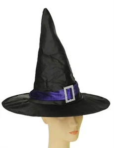 Morris Elegante Bruja Violeta Sombrero Negro Adulto Accesorio Traje Halloween - Imagen 1 de 2