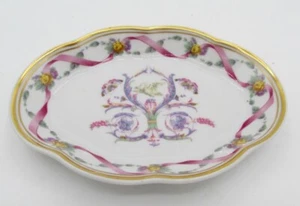 Richard Ginori Pittoria Italia Porcelana Baratija Plato Flores Mariposas Cinta - Imagen 1 de 4