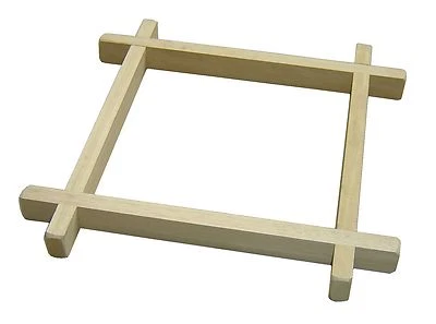 MAJOR BRUSH Telaio Batik Legno 12"" x 12"" 30cm Tessuto Cera Seta Pittura Design Artigianato