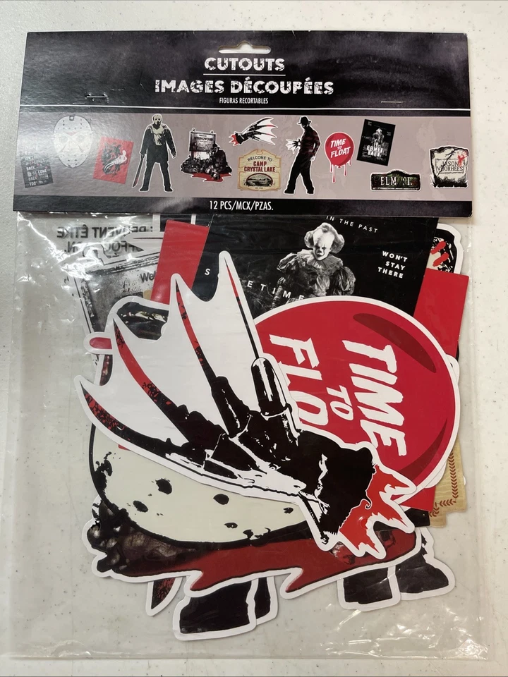 Horror Villain 12pcs Party Cut Outs Decorations Freddy Kruger IT Jason Halloween