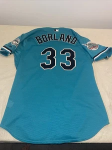Authentic Toby Borland World Series 2003 Florida Marlins Trikot Majestic Teal 50 - Bild 1 von 10
