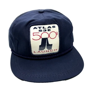 Vintage Atlas 53E 500th Space Launch Trucker StrapBack Hat 1991 - Picture 1 of 4