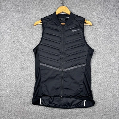Nike Aeroloft 800 Chaleco para Correr Para Hombres Pequeño S Negro Plumón de Ganso Cremallera Completa 800497-010 Foto 1 de 4