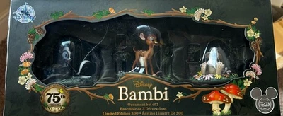 D23 EXPO 2017 DISNEY STORE BAMBI 75 ANIVERSARIO ADORNO CONJUNTO DE 3 LE 300 ¡RARO! Foto 1 de 4