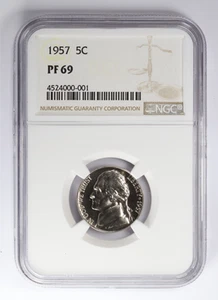 1957 Jefferson Nickel Proof 5C NGC PF69 - Picture 1 of 4