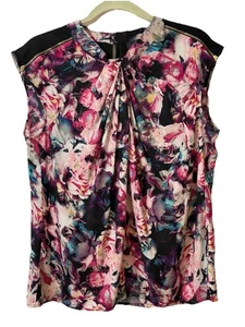 Pullover floreale girocollo Worthington colore Galaxy blusa senza maniche taglia XL - Foto 1 di 7