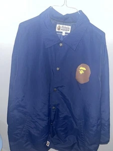 A Bathing Ape Bape College Coach Jacket Navy Size XL Happy New Years (SS23) - Picture 1 of 3