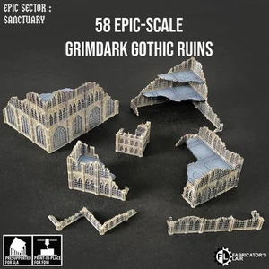 58 Stk. Grimdark Ruins Legions Imperialis 6mm/8mm Gelände Tabletop Gothic Sector - Bild 1 von 10