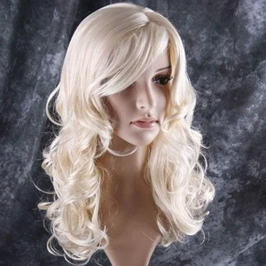 24" Stylish Long Curly Blonde Hair Wig Blonde wig Long Blonde Wig Perfect for... - Picture 1 of 3