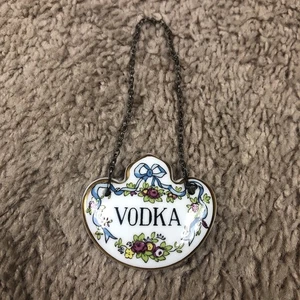 Vintage Coalport Crown Staffordshire Liquor Decanter Vodka Label Tag Bone China - Picture 1 of 5