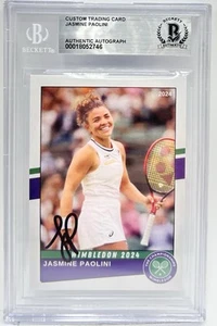 Tarjeta coleccionable firmada por Jasmine Paolini 2024 Wimbledon autografiada por BGS Beckett - Imagen 1 de 2