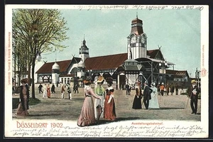 AK Düsseldorf, Industrie- & Gewerbe-Ausstellung 1902, Ausstellungsbahnhof 1902 - Imagen 1 de 2