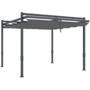 Pergola Pavillon ca. 3,5x3m Aluminium Stabil winterfest Sonnenschutz Grau - Bild 1 von 10
