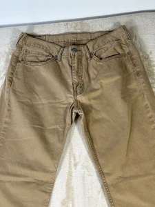 Levi's 514 Jeans Pantalone Tan Beige Cachi Uomo Tg 34X32 Gamba Dritta Marrone Look Vintage - Foto 1 di 8