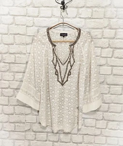 Hale Bob Perlen Shirt Oberteil Bluse Weite Ärmel Gr.M - Bild 1 von 6