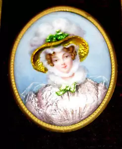 ANTIQUE FRENCH LIMOGES ENAMEL PLAQUE ORIGINAL FRAME - Picture 1 of 4