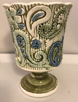 INARCO Japan GREEN Dew Drop Textured-Pedestal Vase Planter-Art 