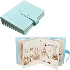 Earring Organizer Book Design Earring Holder Travel Jewelry Storage Case Tray Ho - Picture 1 of 7
